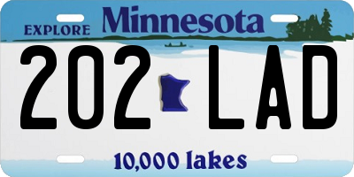 MN license plate 202LAD