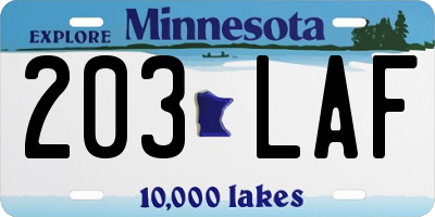 MN license plate 203LAF