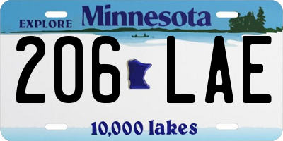 MN license plate 206LAE