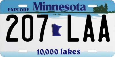 MN license plate 207LAA