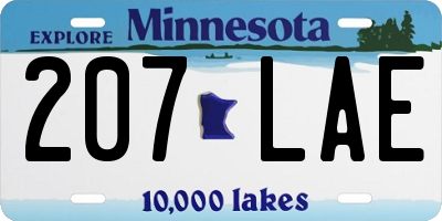 MN license plate 207LAE