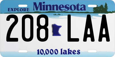 MN license plate 208LAA