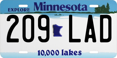 MN license plate 209LAD