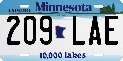 MN license plate 209LAE