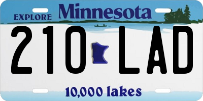 MN license plate 210LAD
