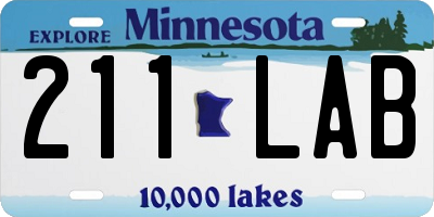 MN license plate 211LAB
