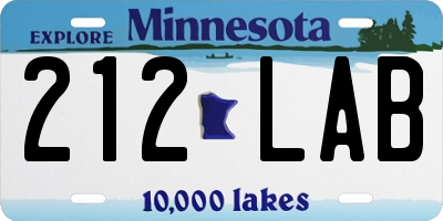 MN license plate 212LAB