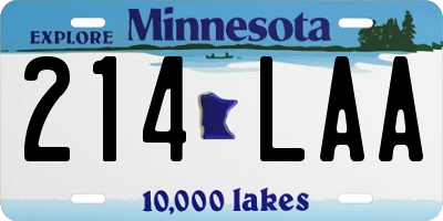MN license plate 214LAA