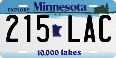 MN license plate 215LAC