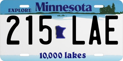MN license plate 215LAE