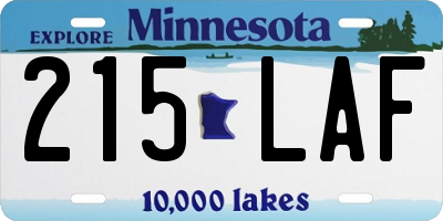 MN license plate 215LAF