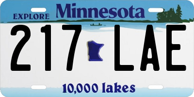 MN license plate 217LAE