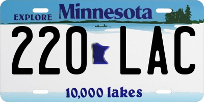 MN license plate 220LAC