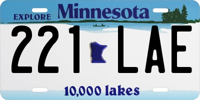MN license plate 221LAE