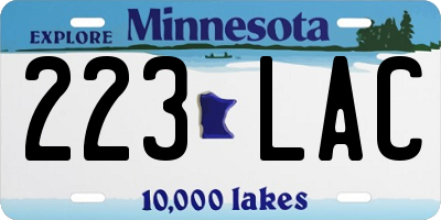 MN license plate 223LAC