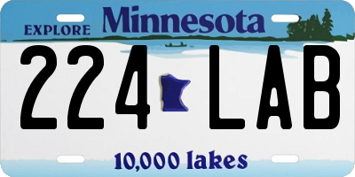 MN license plate 224LAB