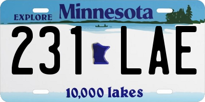 MN license plate 231LAE