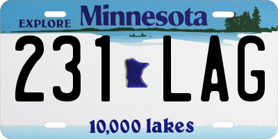 MN license plate 231LAG