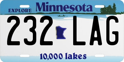 MN license plate 232LAG