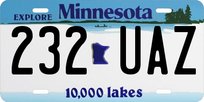 MN license plate 232UAZ