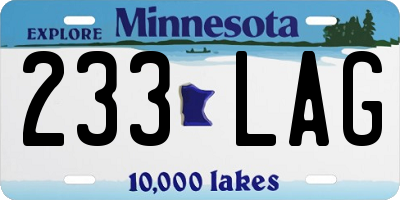 MN license plate 233LAG