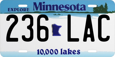 MN license plate 236LAC
