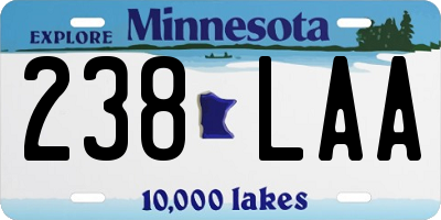 MN license plate 238LAA