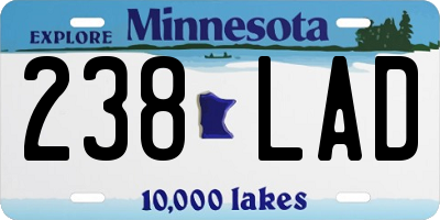 MN license plate 238LAD