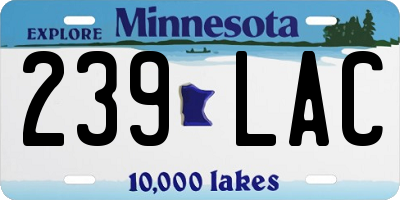 MN license plate 239LAC
