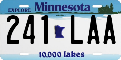 MN license plate 241LAA