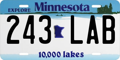 MN license plate 243LAB