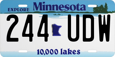 MN license plate 244UDW