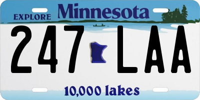 MN license plate 247LAA
