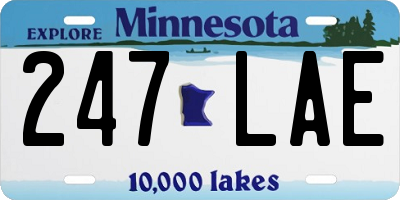 MN license plate 247LAE