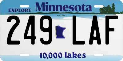 MN license plate 249LAF