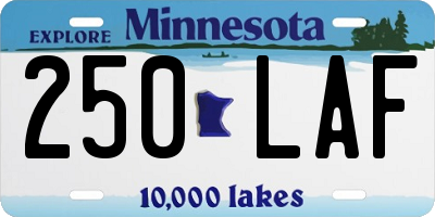 MN license plate 250LAF