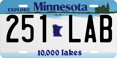 MN license plate 251LAB
