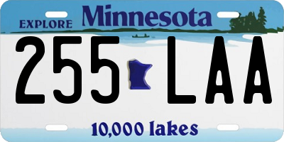MN license plate 255LAA