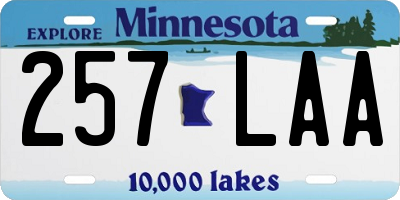 MN license plate 257LAA