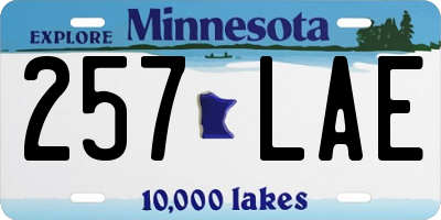 MN license plate 257LAE