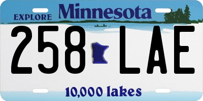 MN license plate 258LAE