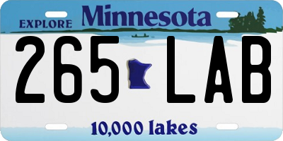 MN license plate 265LAB
