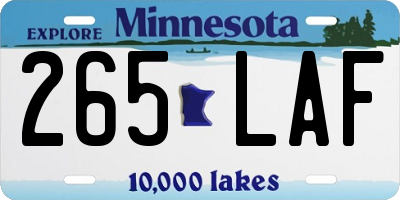 MN license plate 265LAF