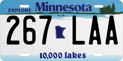 MN license plate 267LAA