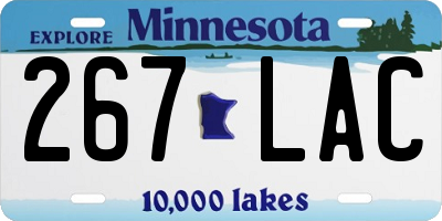 MN license plate 267LAC