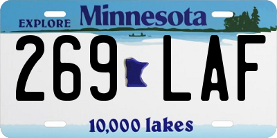 MN license plate 269LAF