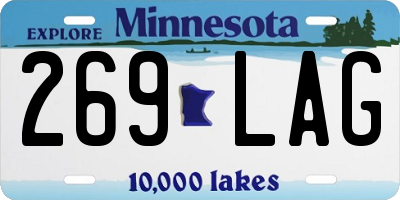 MN license plate 269LAG