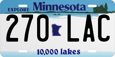 MN license plate 270LAC