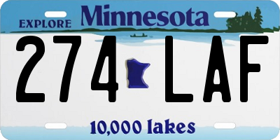 MN license plate 274LAF