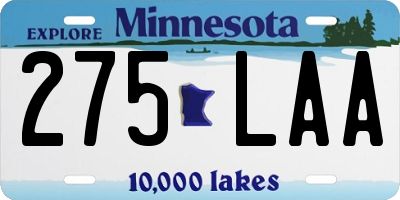 MN license plate 275LAA
